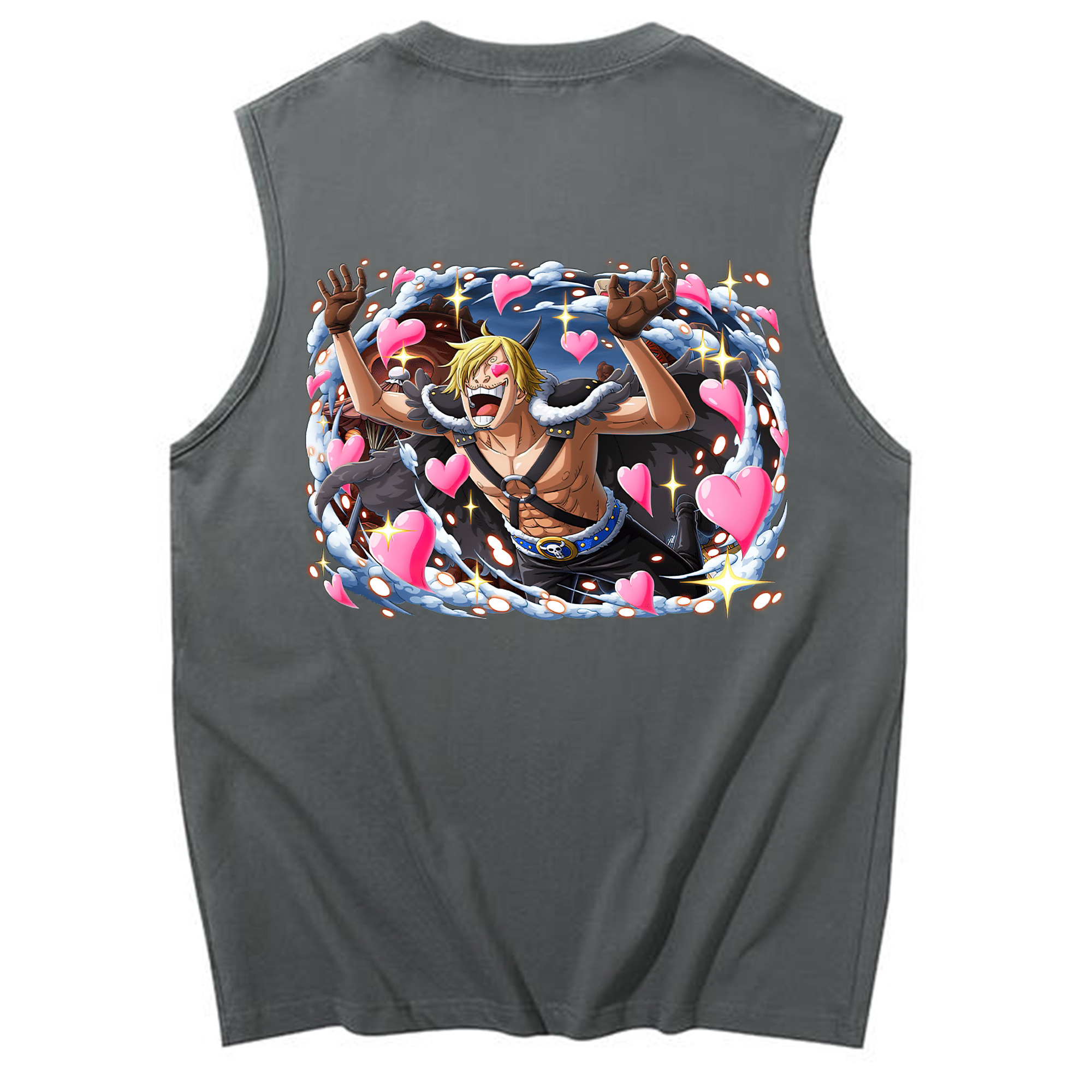（画像用） ワンピース サンジ ONE PIECE Sanji コットン100％タンクトップ（背面プリント）